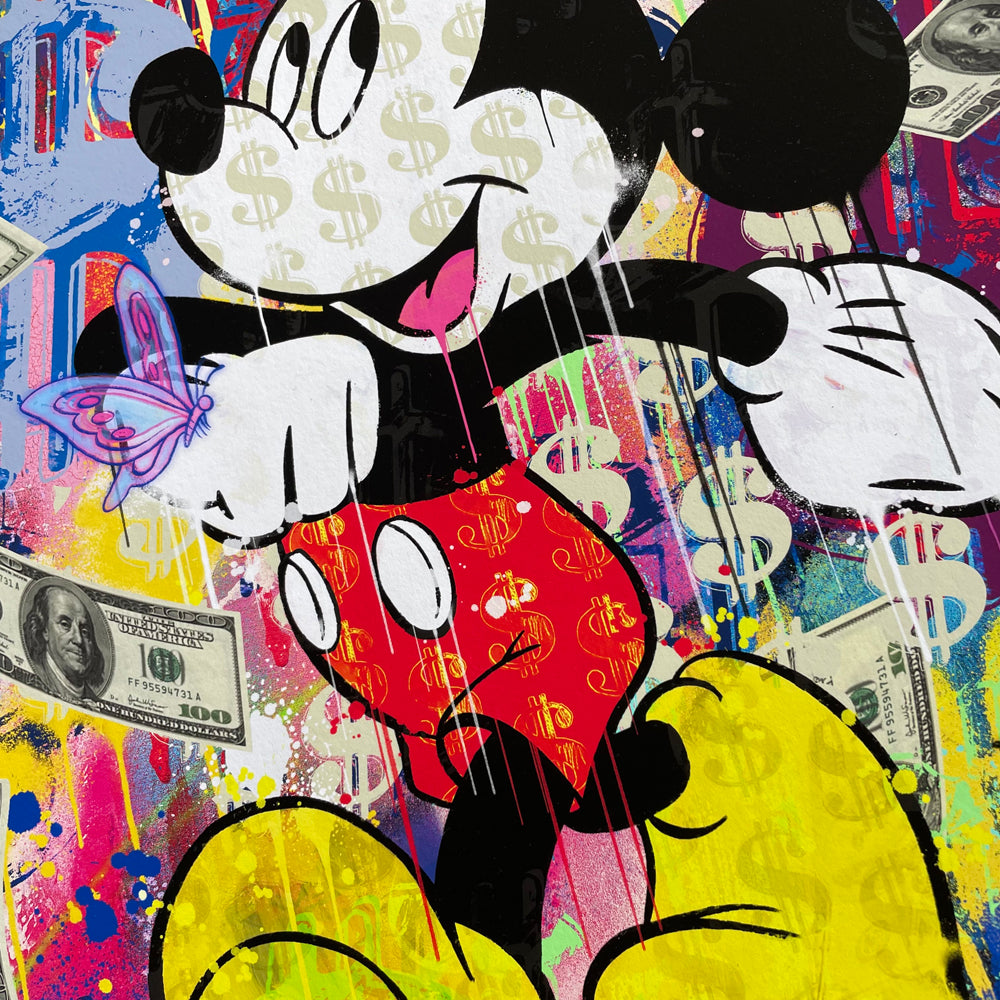 Close up of graffiti-style Mickey Mouse